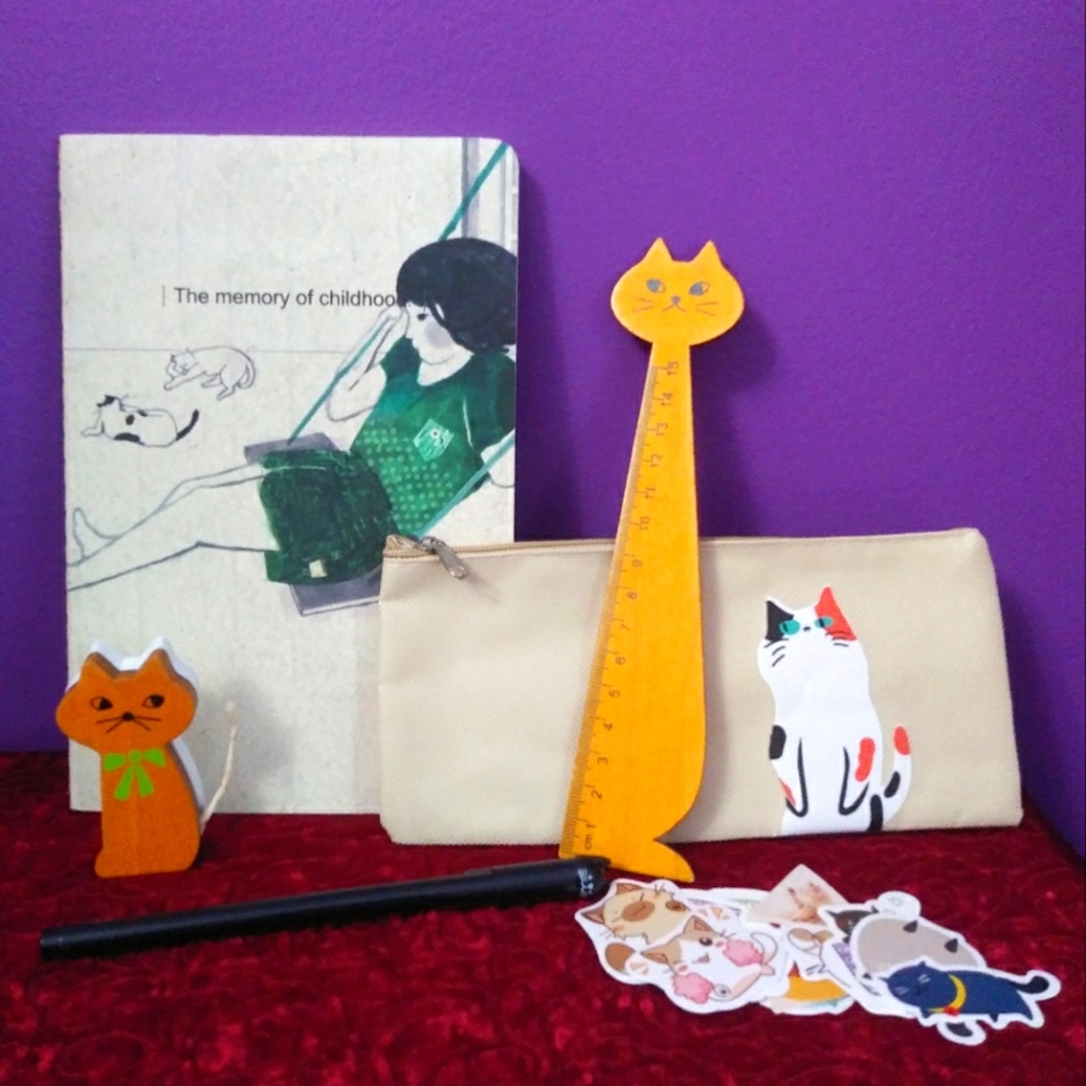 Cat Themed Stationery Set - Back to School
